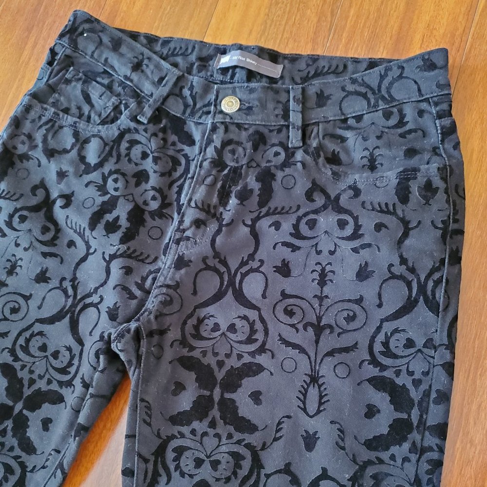 Levi's black damask mid-rise jeans 30x32